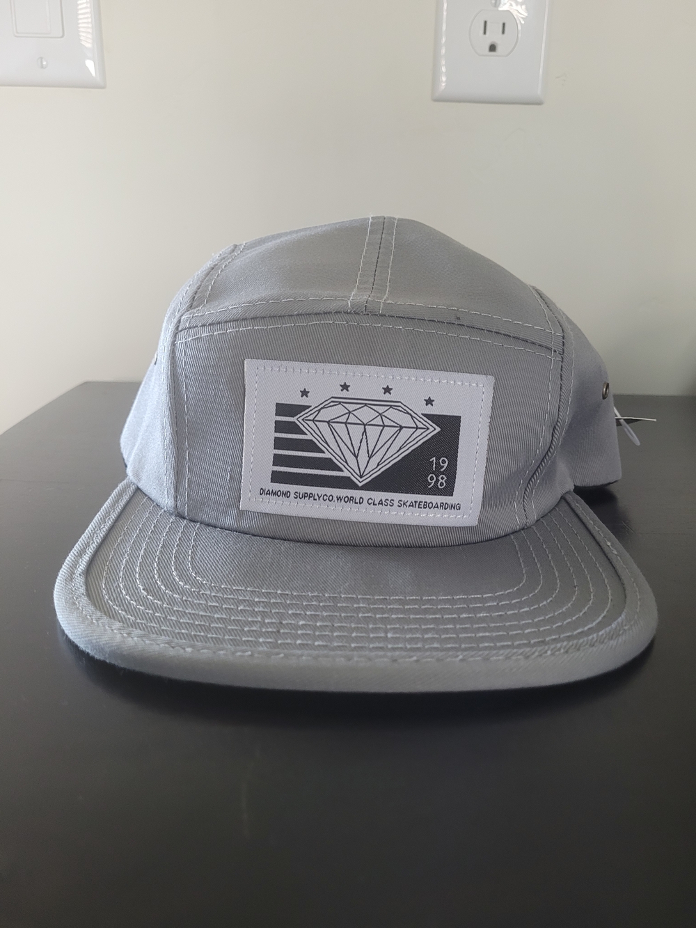 Diamond Supply Co. Light Gray Five-Panel Diamond Patch Cap